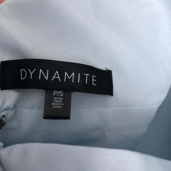 DYNAMITE Ruffled Hem Blue Dress - Picture 8 of 8